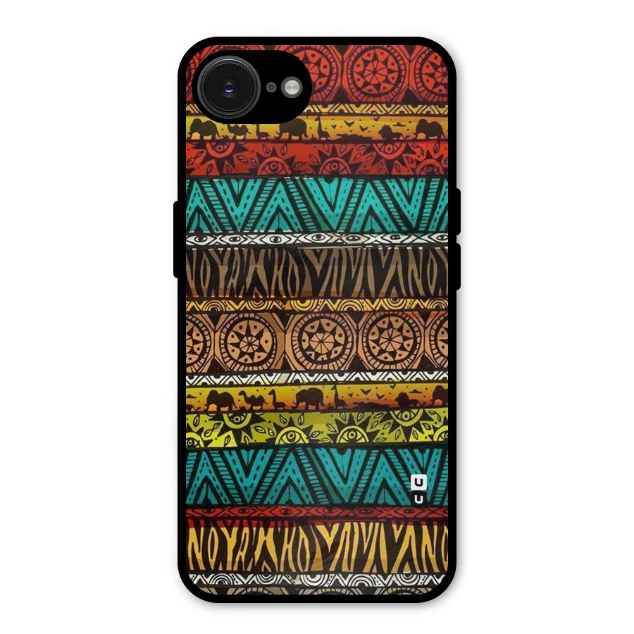 African Design Pattern Metal Back Case for iPhone 16e