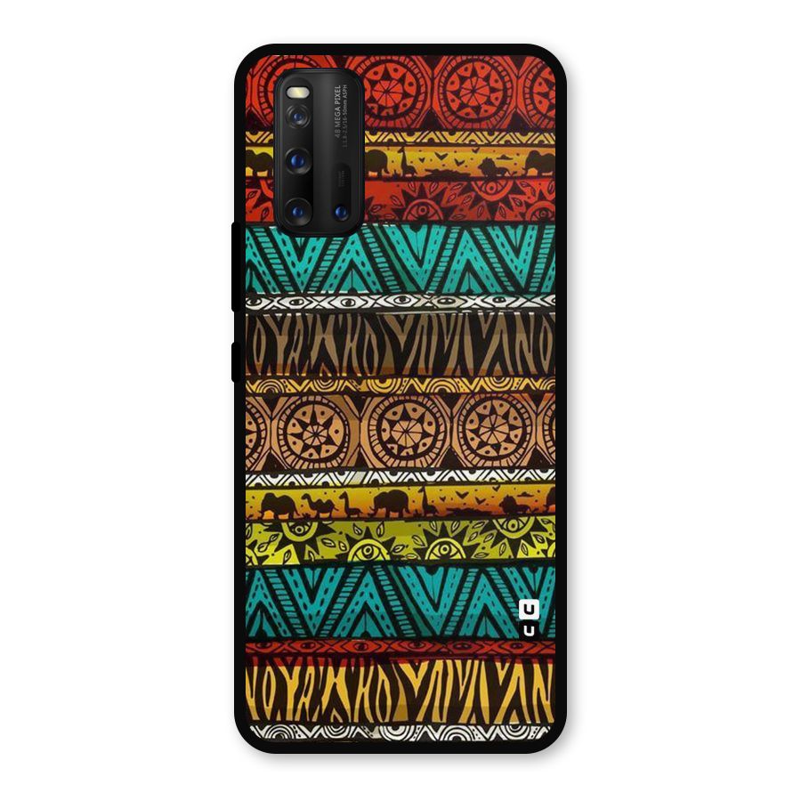 African Design Pattern Metal Back Case for iQOO 3