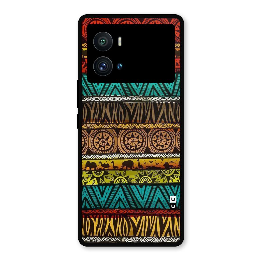 African Design Pattern Metal Back Case for iQOO 9 Pro