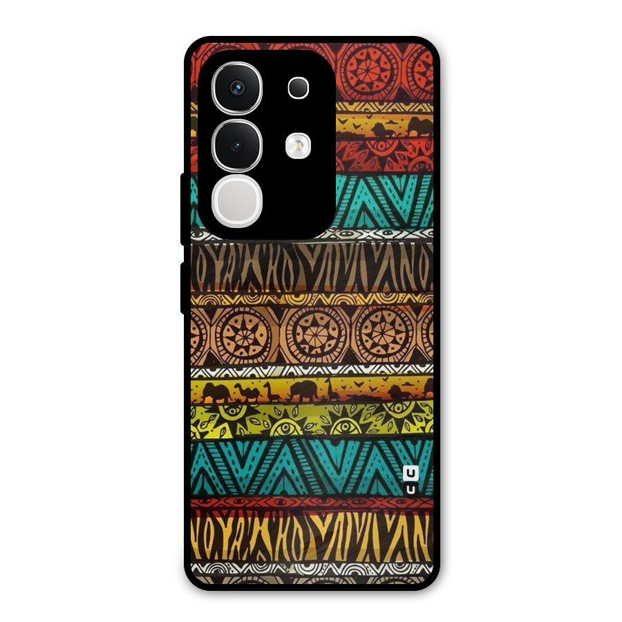 African Design Pattern Metal Back Case for iQOO Z10x