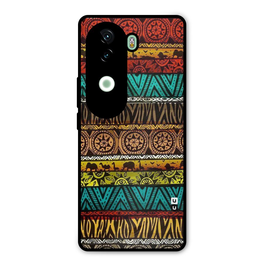 African Design Pattern Metal Back Case for iQOO Z9s