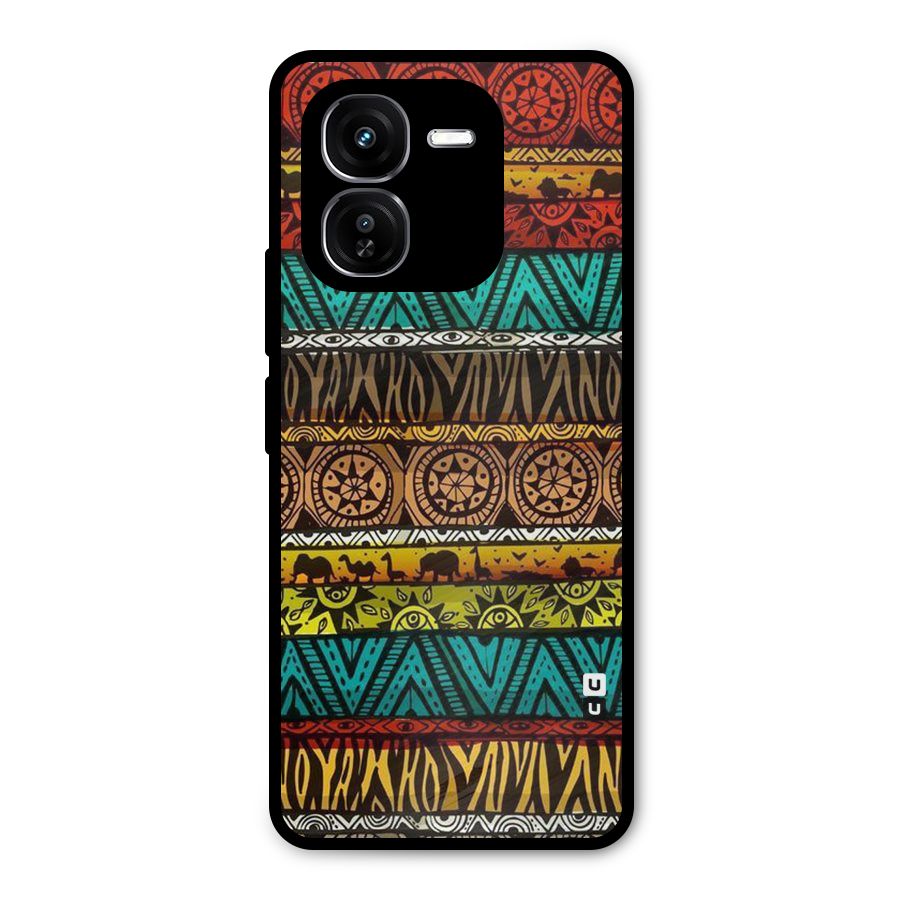 African Design Pattern Metal Back Case for iQOO Z9x