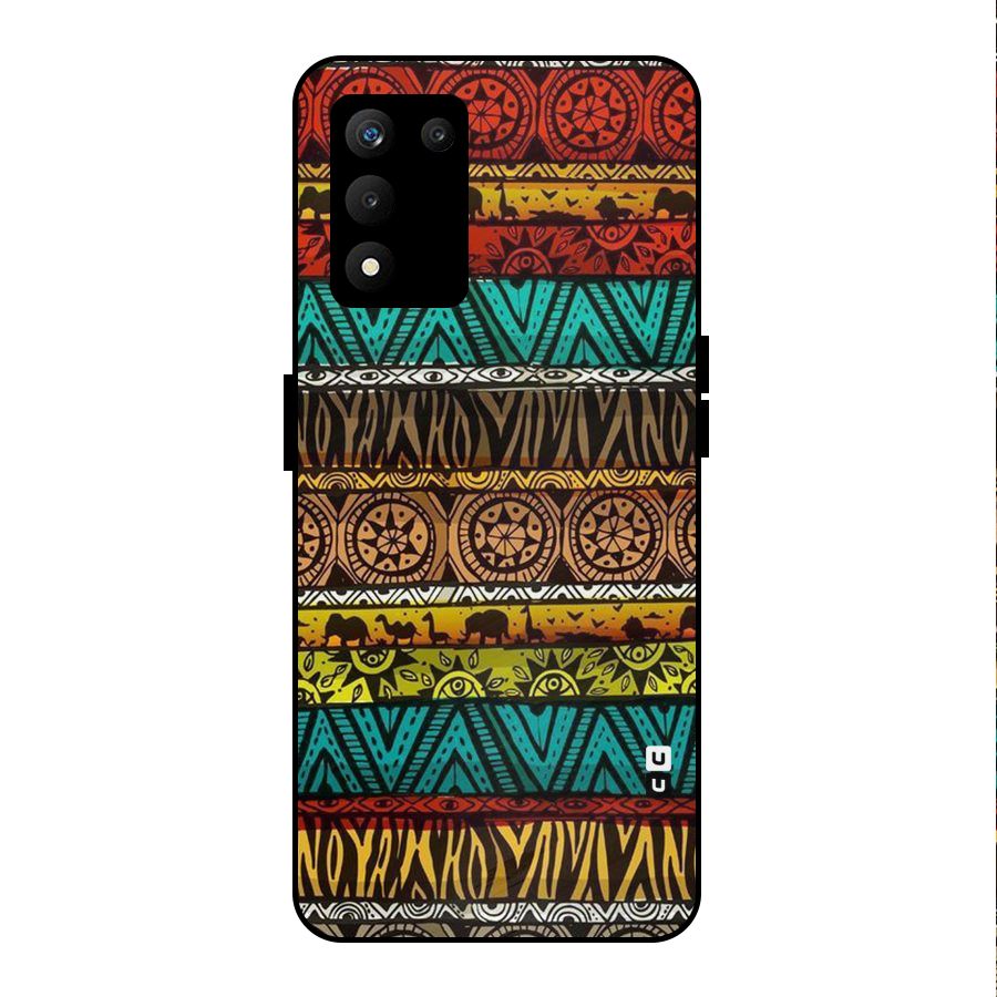 African Design Pattern Metal Back Case for realme 9 5G SE