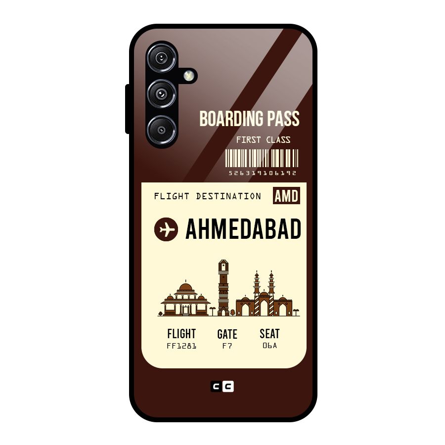 Ahmedabad Boarding Pass Glass Back Case for Galaxy M34 5G