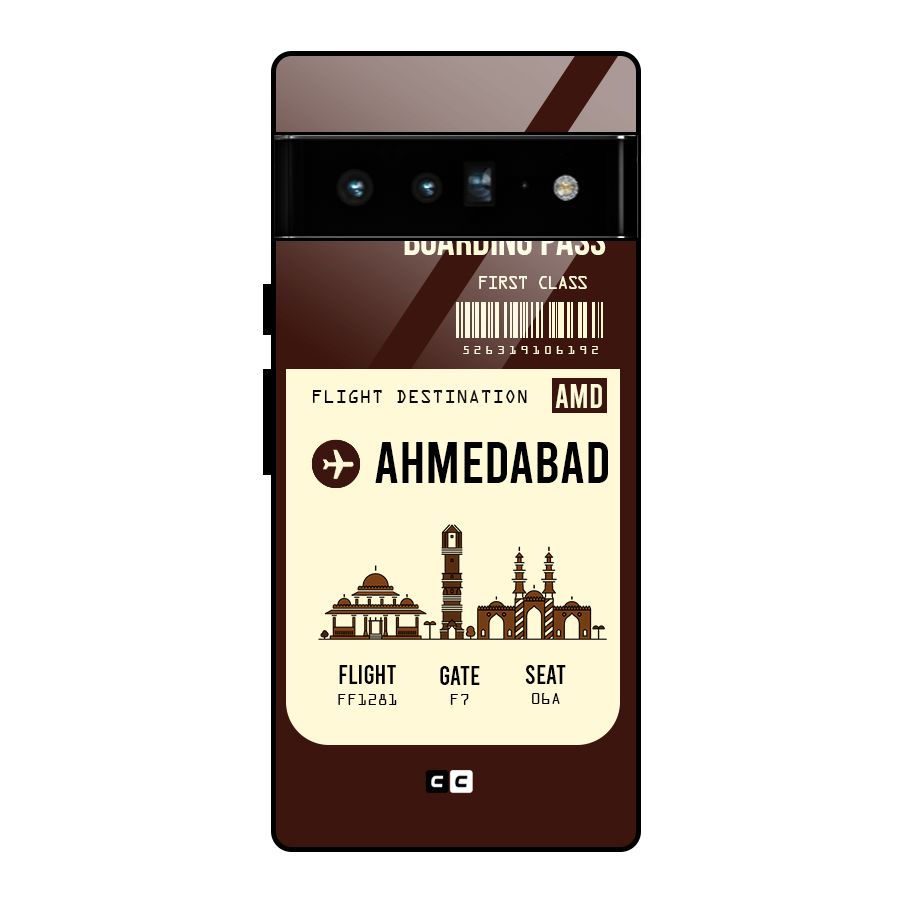 Ahmedabad Boarding Pass Glass Back Case for Google Pixel 6 Pro