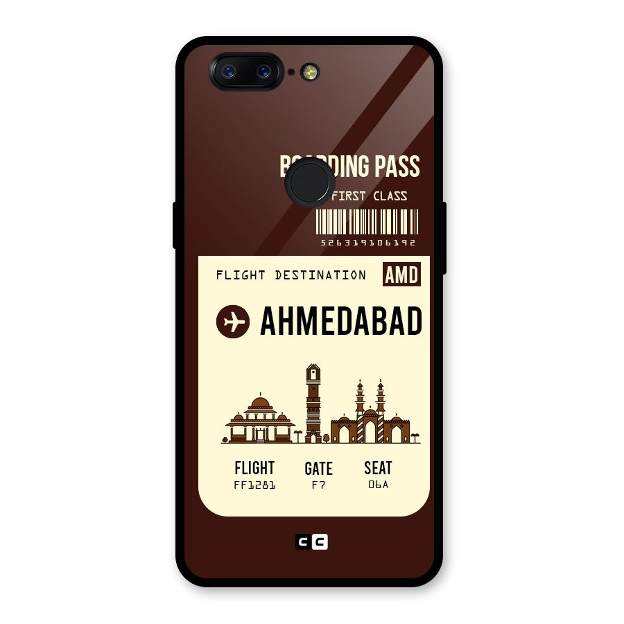 Ahmedabad Boarding Pass Glass Back Case for OnePlus 5T