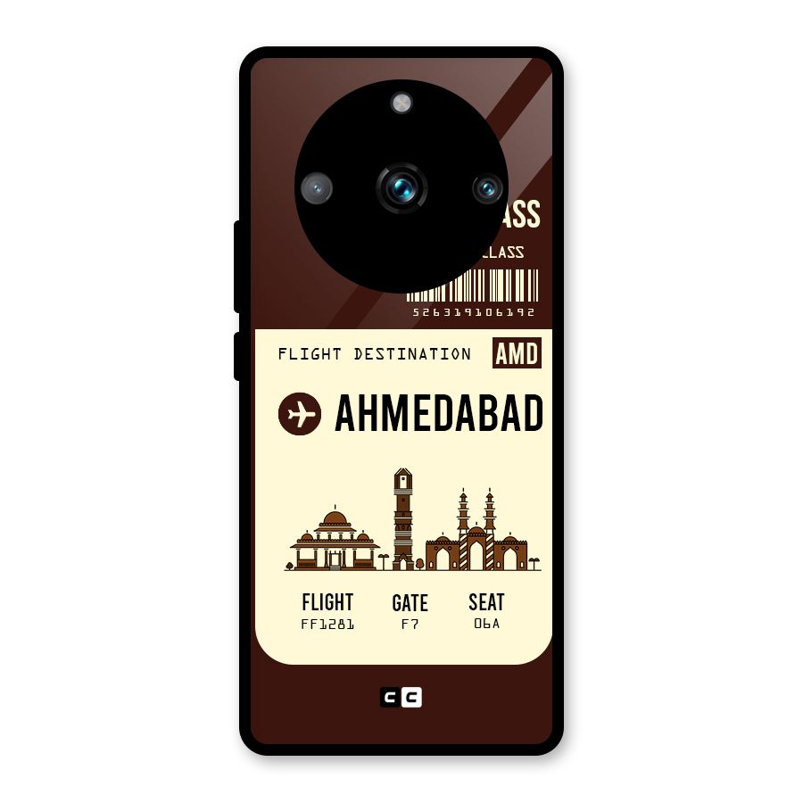 Ahmedabad Boarding Pass Glass Back Case for Realme 11 Pro