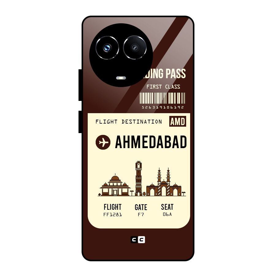 Ahmedabad Boarding Pass Glass Back Case for Realme Narzo 60X