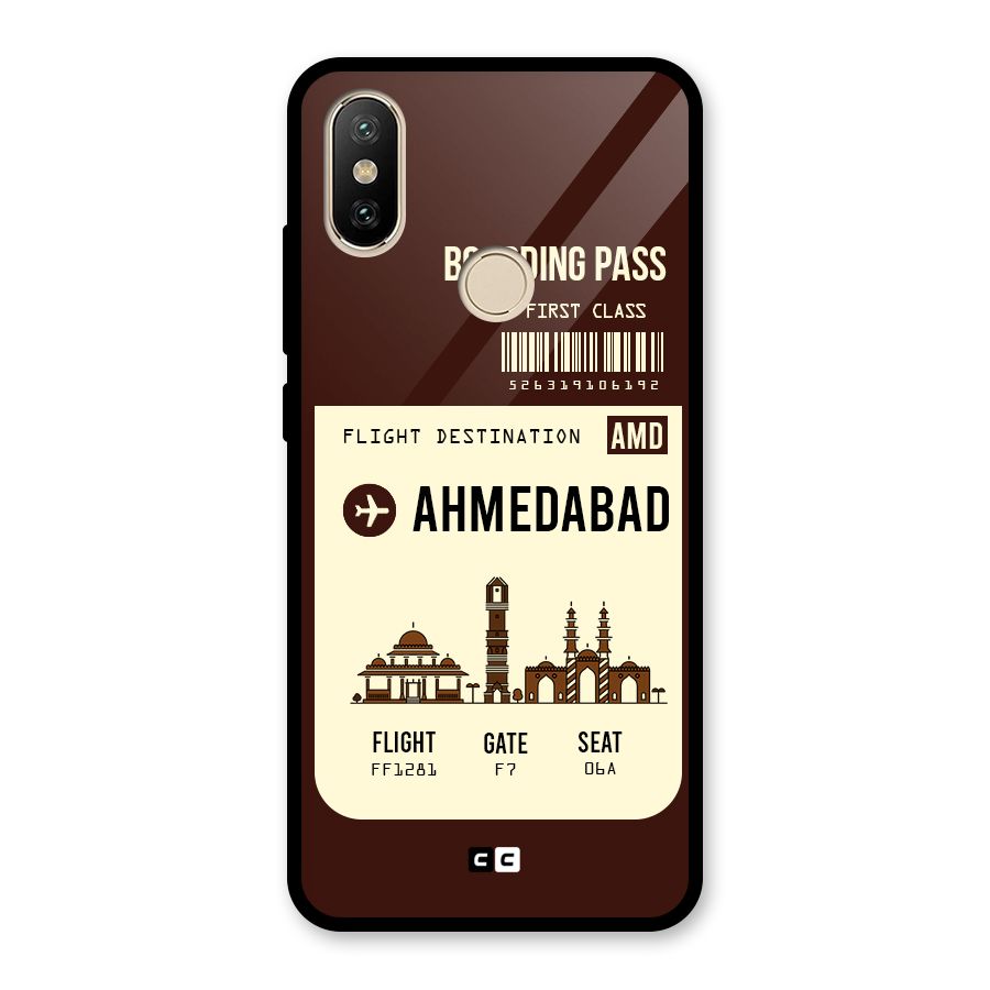 Ahmedabad Boarding Pass Glass Back Case for Redmi A2