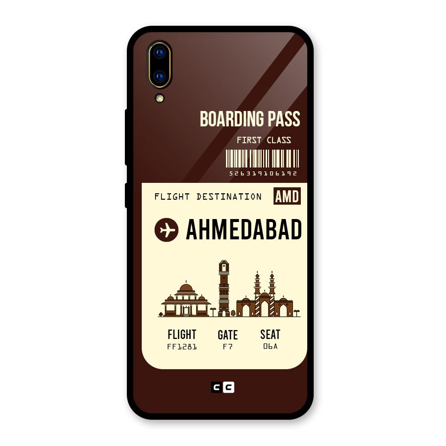 Ahmedabad Boarding Pass Glass Back Case for Vivo V11 Pro