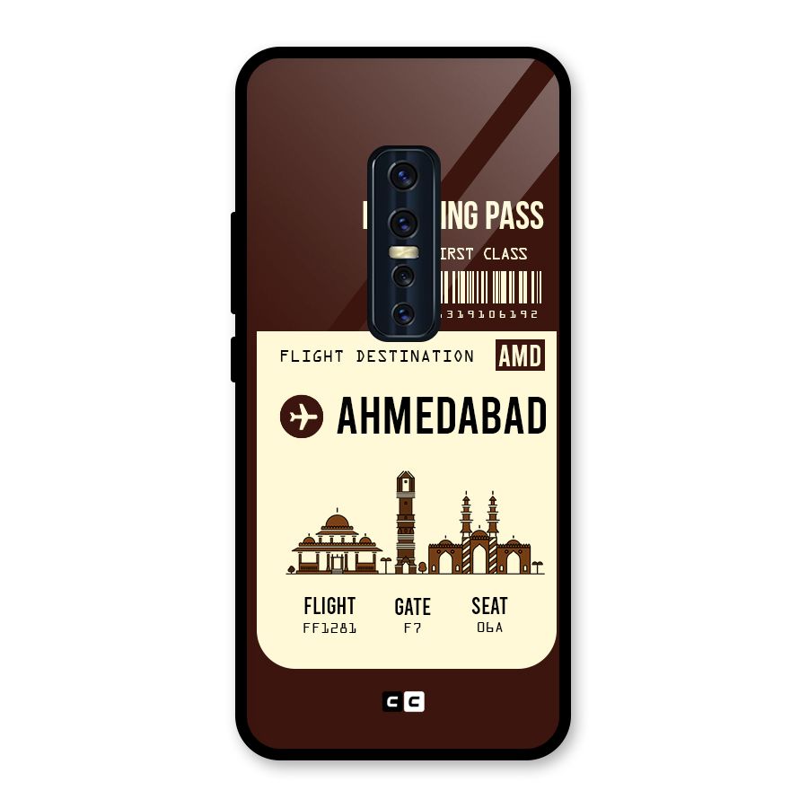 Ahmedabad Boarding Pass Glass Back Case for Vivo V17 Pro