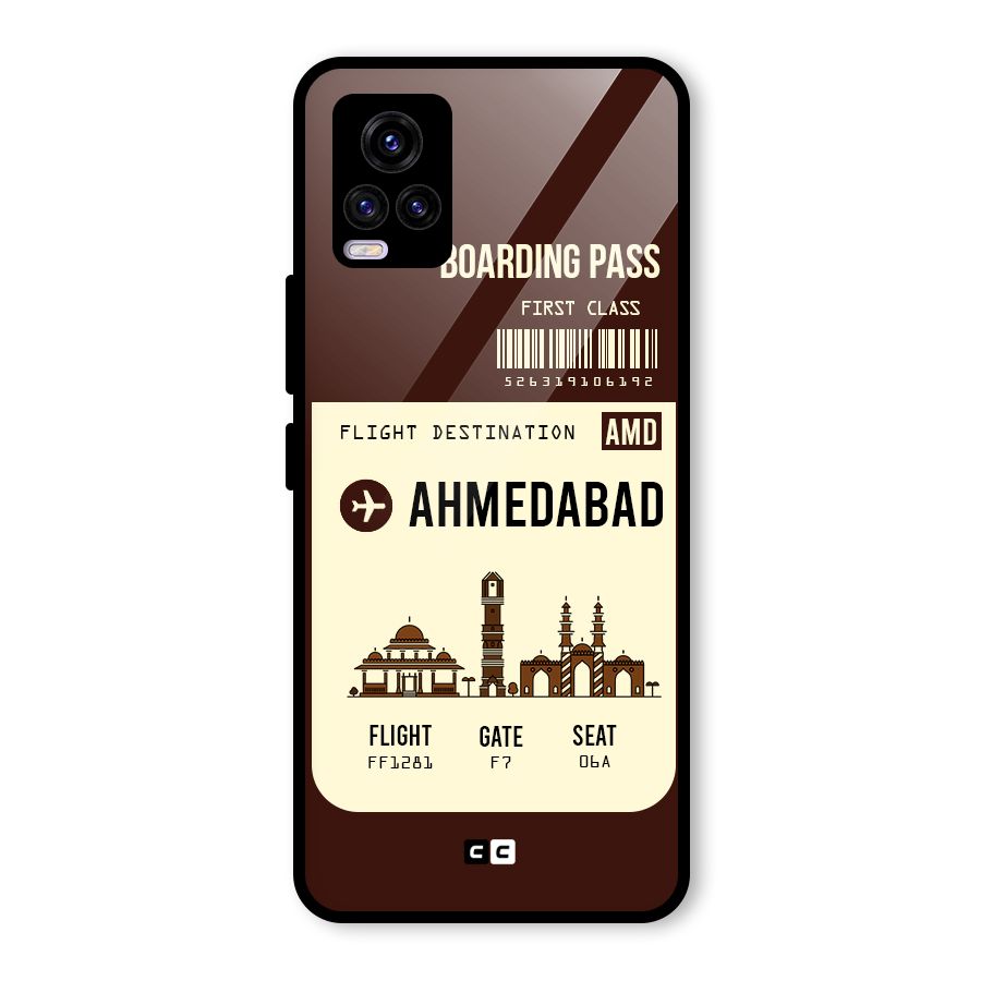 Ahmedabad Boarding Pass Glass Back Case for Vivo V20 2021