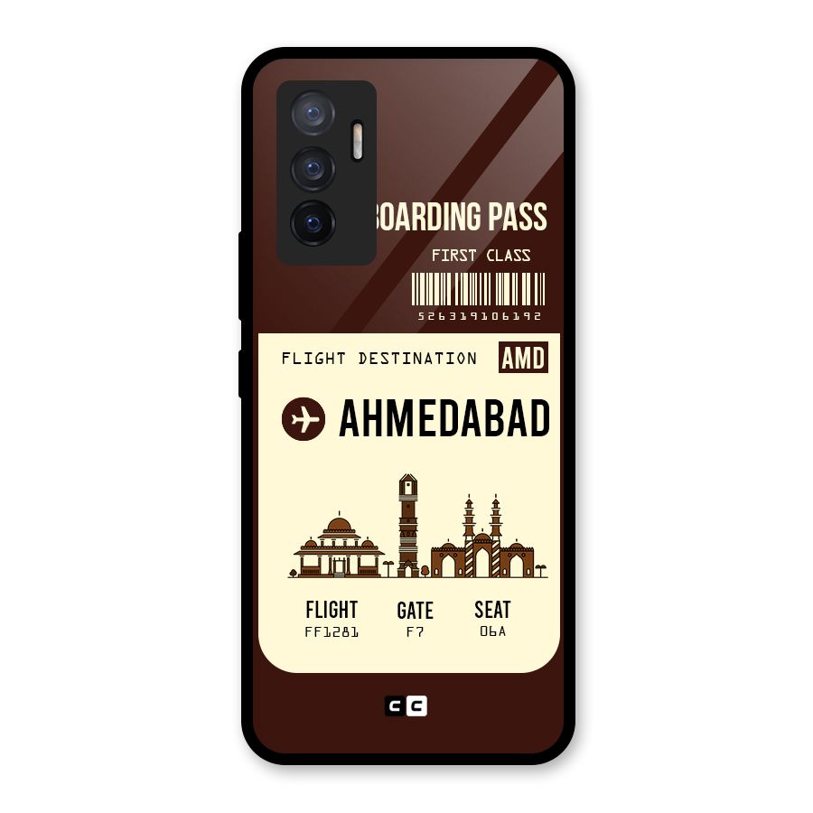 Ahmedabad Boarding Pass Glass Back Case for Vivo V23e
