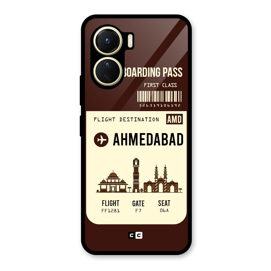 Ahmedabad Boarding Pass Glass Back Case for Vivo Y16