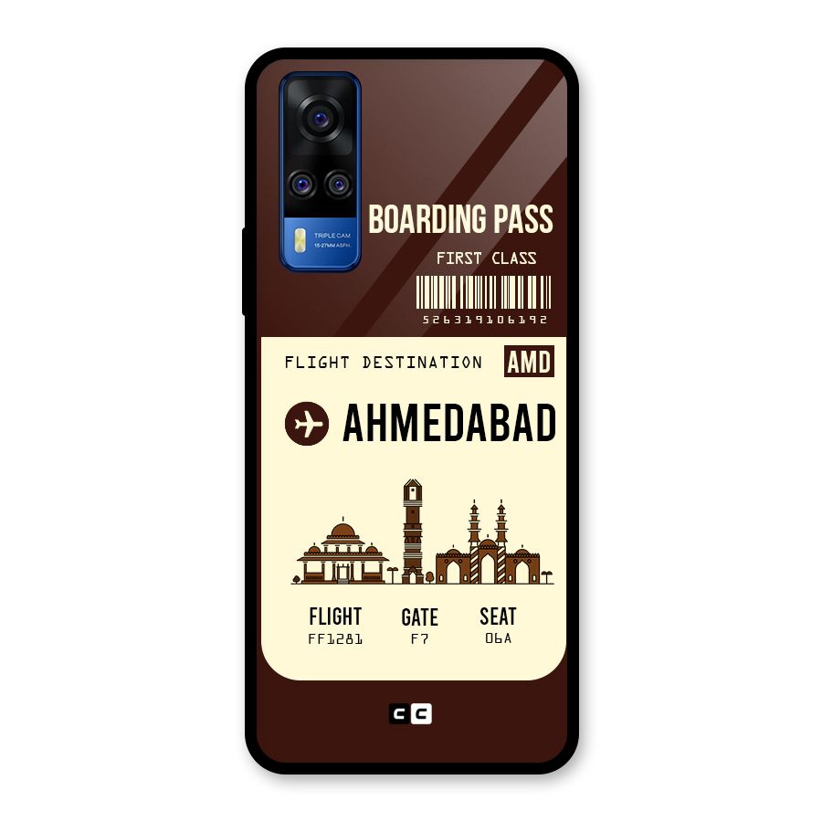 Ahmedabad Boarding Pass Glass Back Case for Vivo Y31