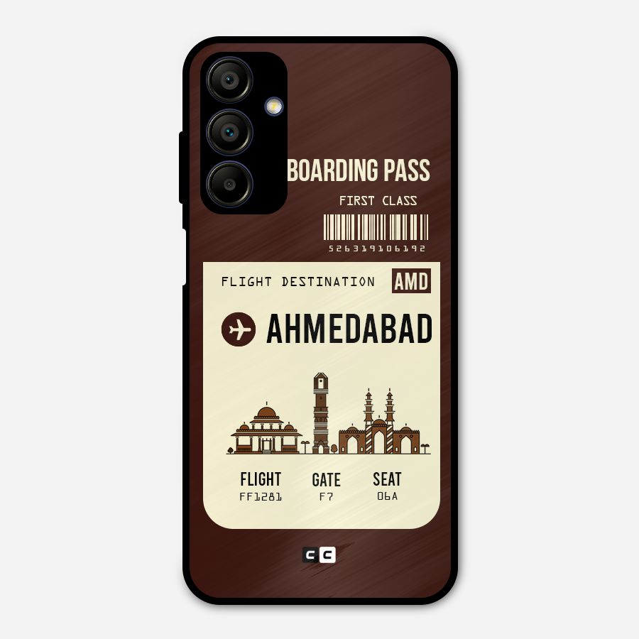 Ahmedabad Boarding Pass Metal Back Case for Galaxy A15 5G