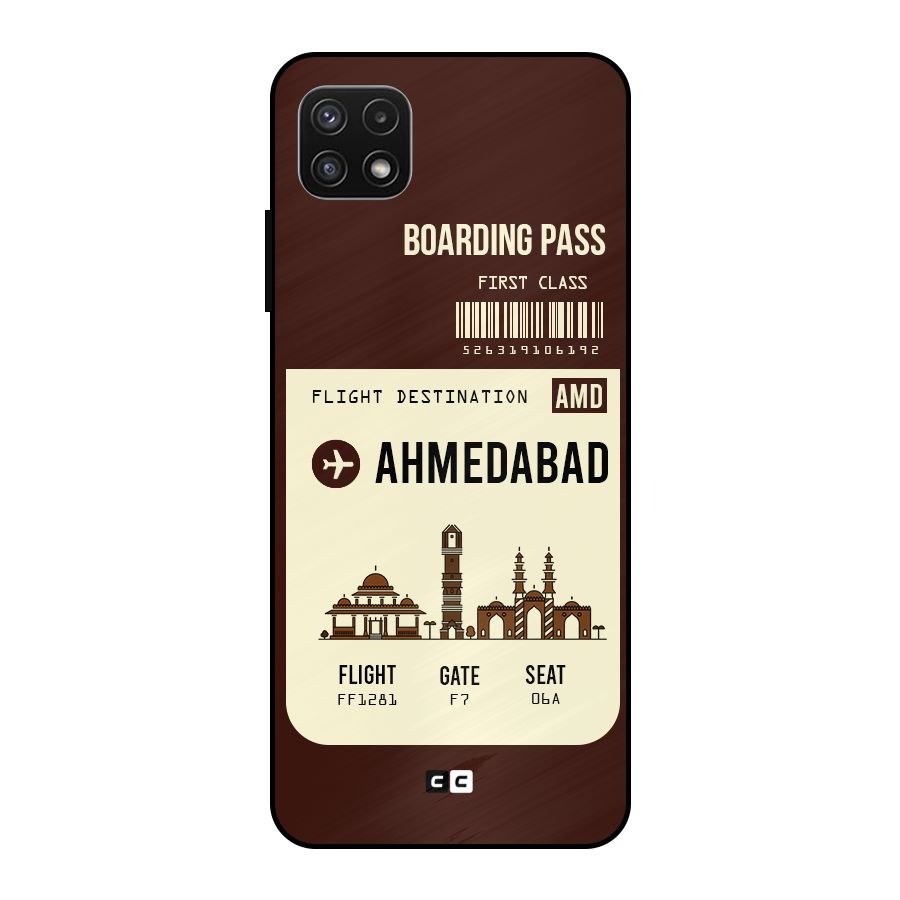 Ahmedabad Boarding Pass Metal Back Case for Galaxy A22 5G