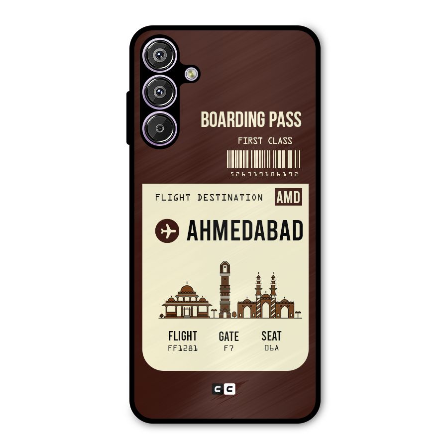Ahmedabad Boarding Pass Metal Back Case for Galaxy F15