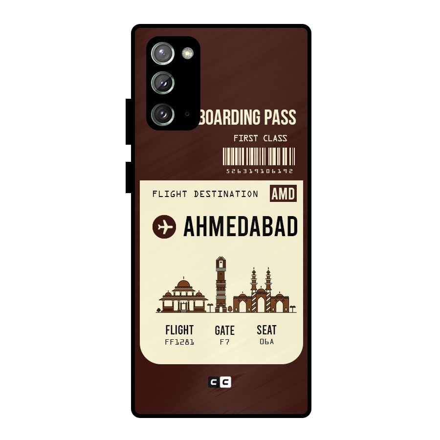 Ahmedabad Boarding Pass Metal Back Case for Galaxy Note 20