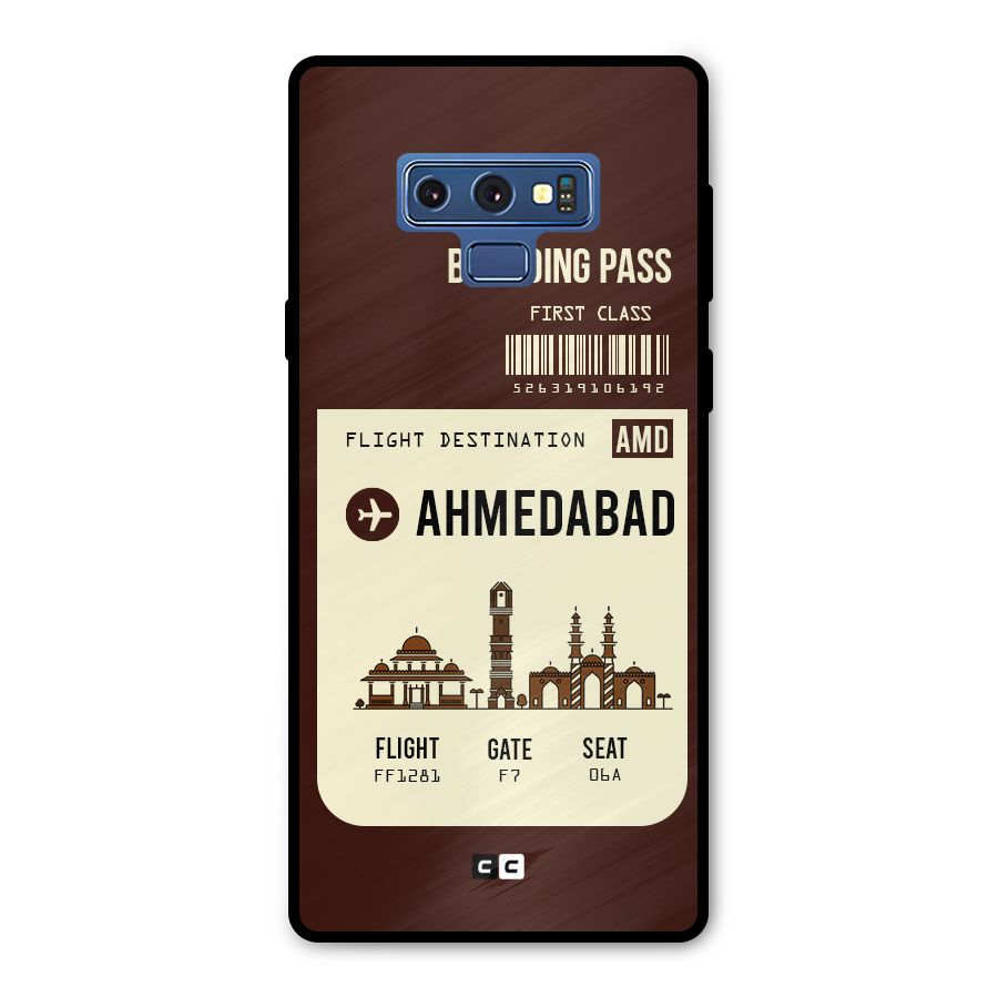 Ahmedabad Boarding Pass Metal Back Case for Galaxy Note 9
