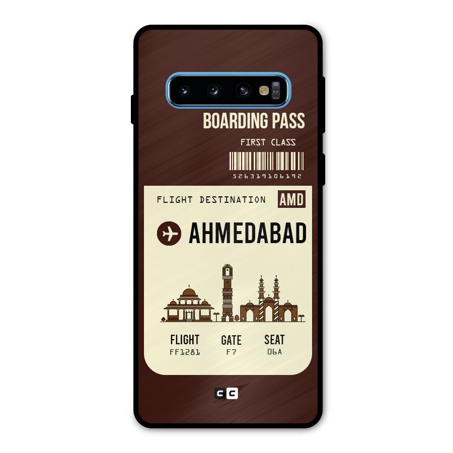 Ahmedabad Boarding Pass Metal Back Case for Galaxy S10
