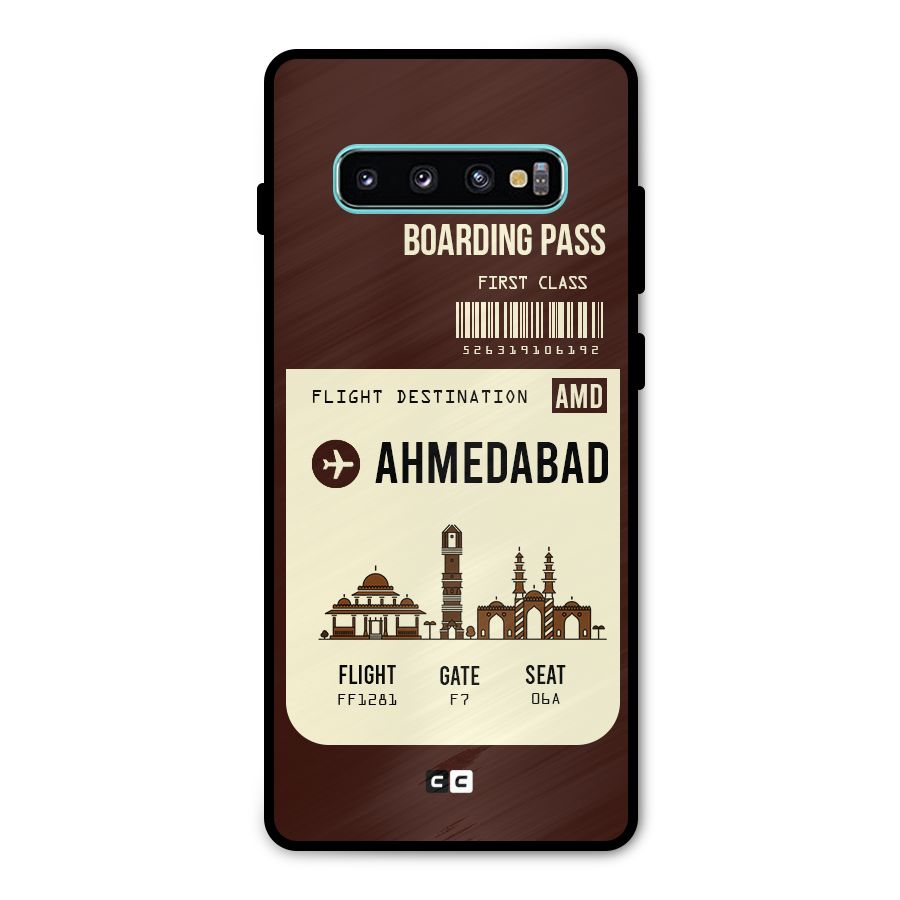 Ahmedabad Boarding Pass Metal Back Case for Galaxy S10 Plus