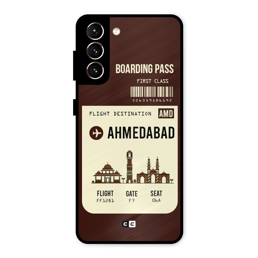 Ahmedabad Boarding Pass Metal Back Case for Galaxy S21 5G