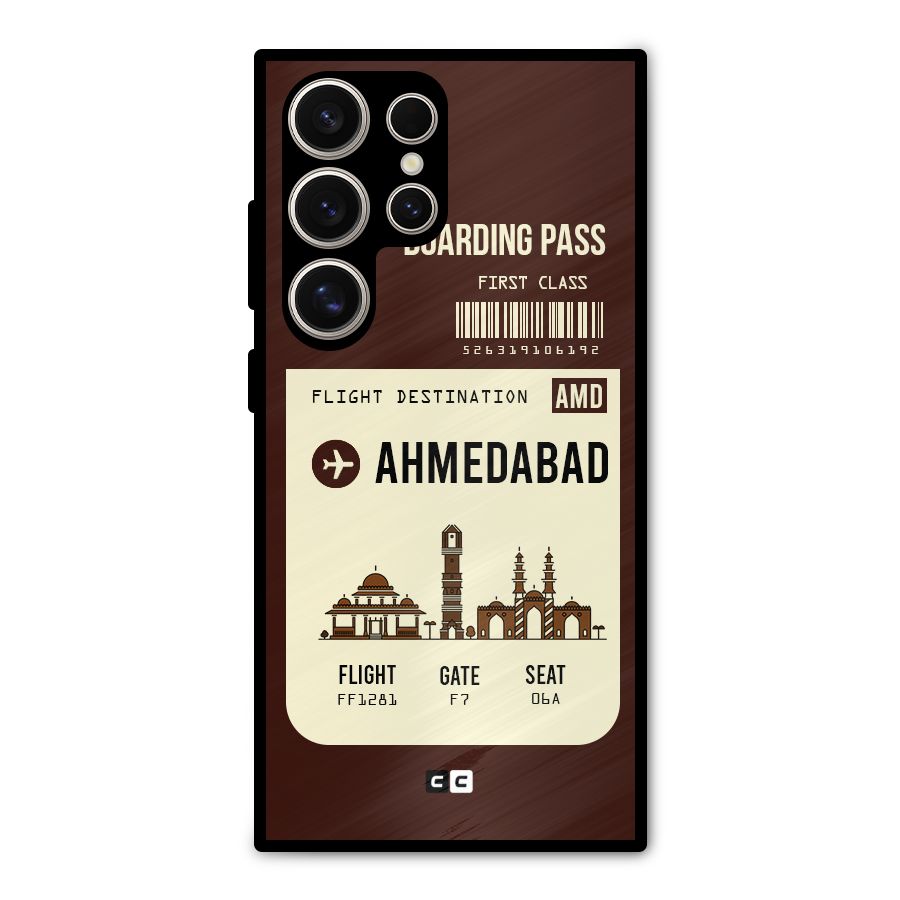 Ahmedabad Boarding Pass Metal Back Case for Galaxy S24 Ultra