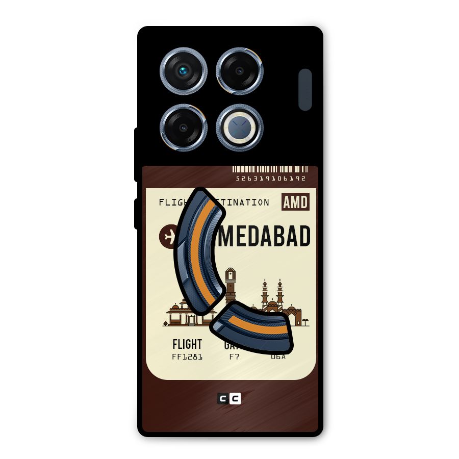 Ahmedabad Boarding Pass Metal Back Case for Infinix GT 20 Pro