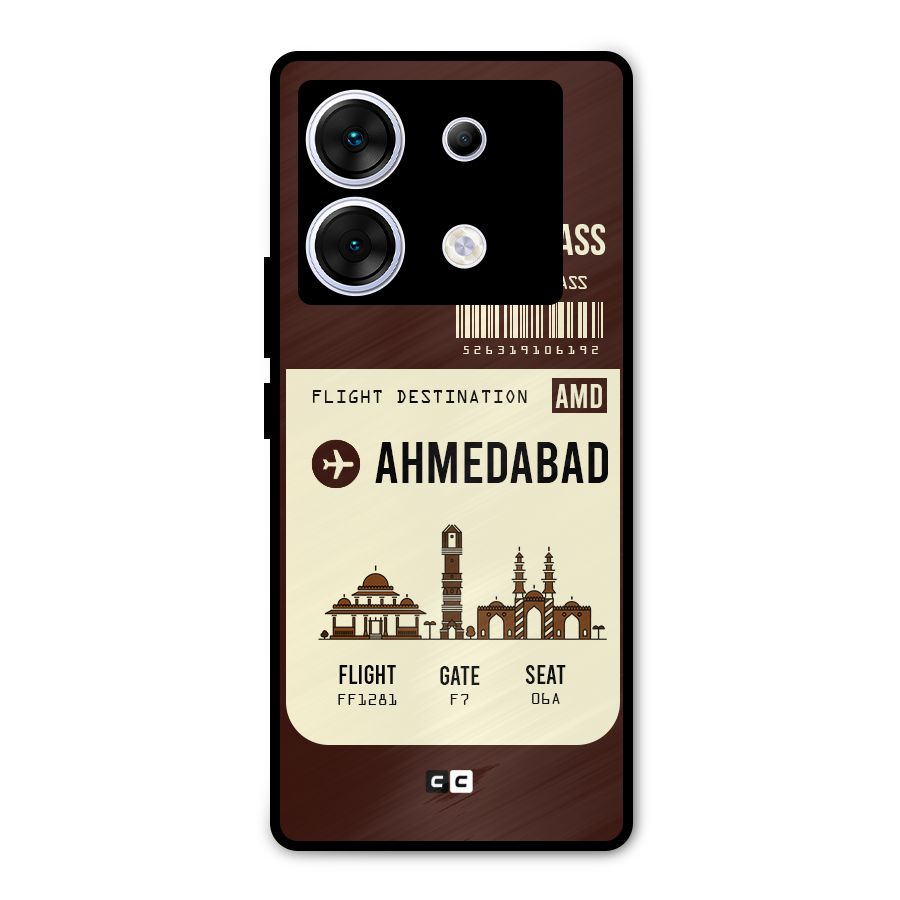 Ahmedabad Boarding Pass Metal Back Case for Infinix Zero 30 5G
