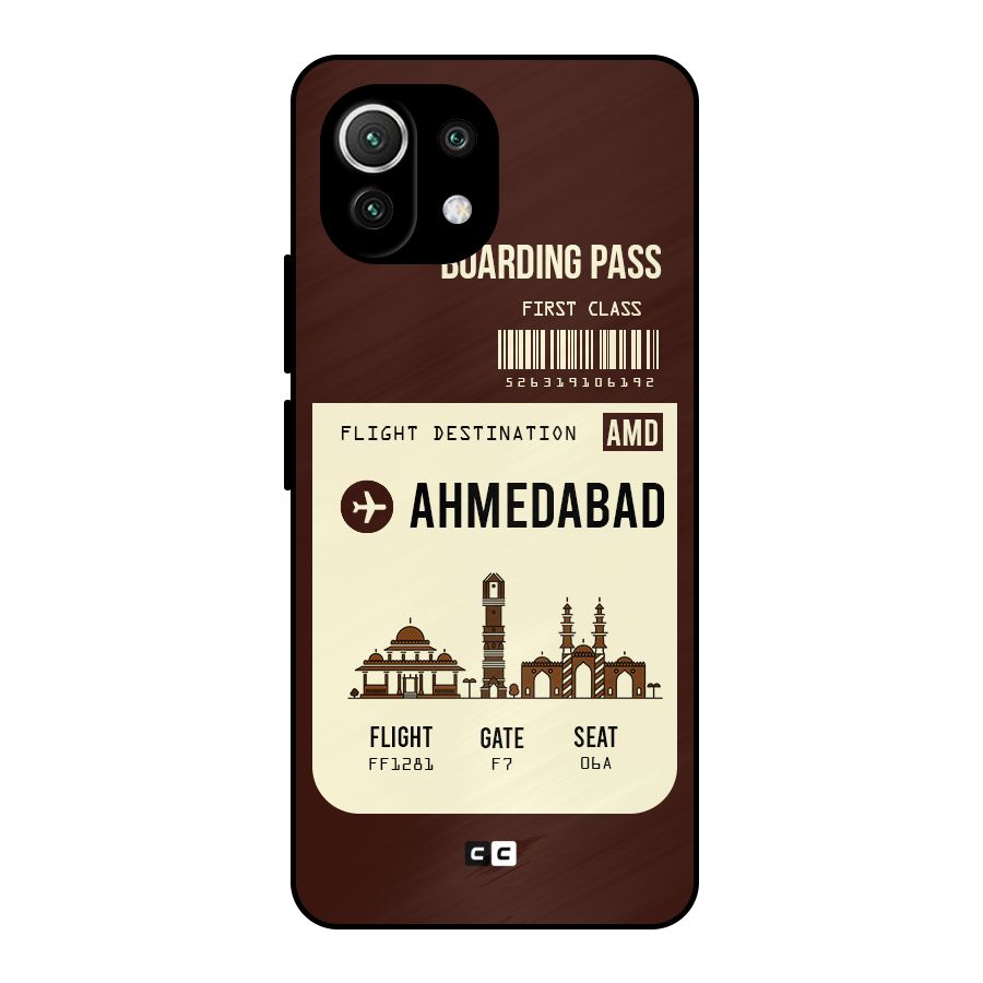 Ahmedabad Boarding Pass Metal Back Case for Mi 11 Lite NE 5G