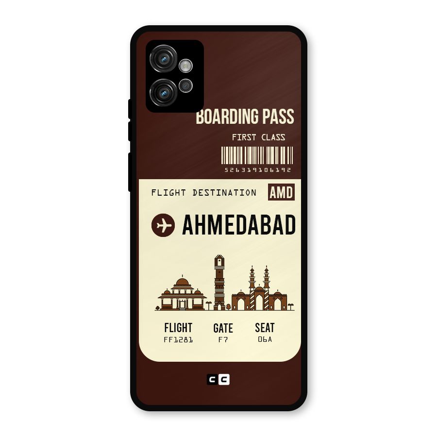 Ahmedabad Boarding Pass Metal Back Case for Moto G32