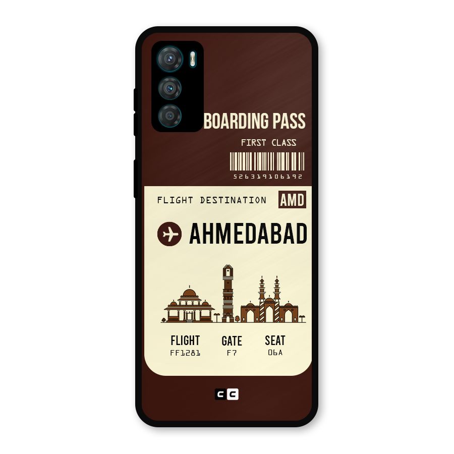 Ahmedabad Boarding Pass Metal Back Case for Moto G42