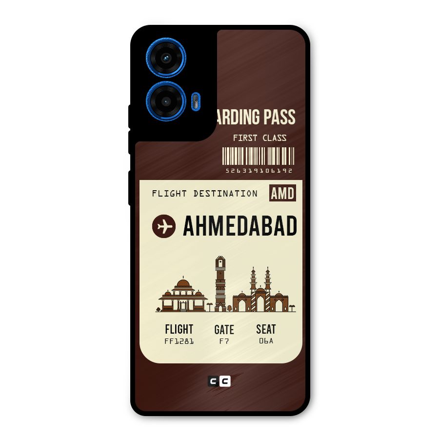 Ahmedabad Boarding Pass Metal Back Case for Moto G45