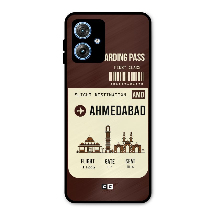 Ahmedabad Boarding Pass Metal Back Case for Moto G54