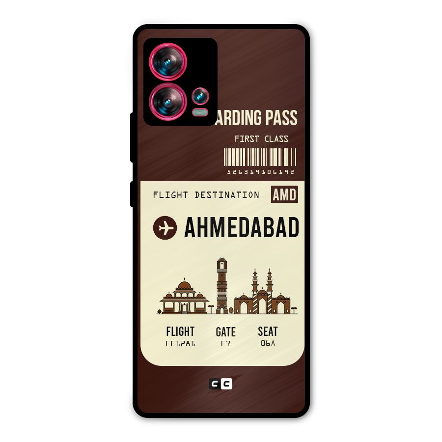 Ahmedabad Boarding Pass Metal Back Case for Motorola Edge 30 Fusion