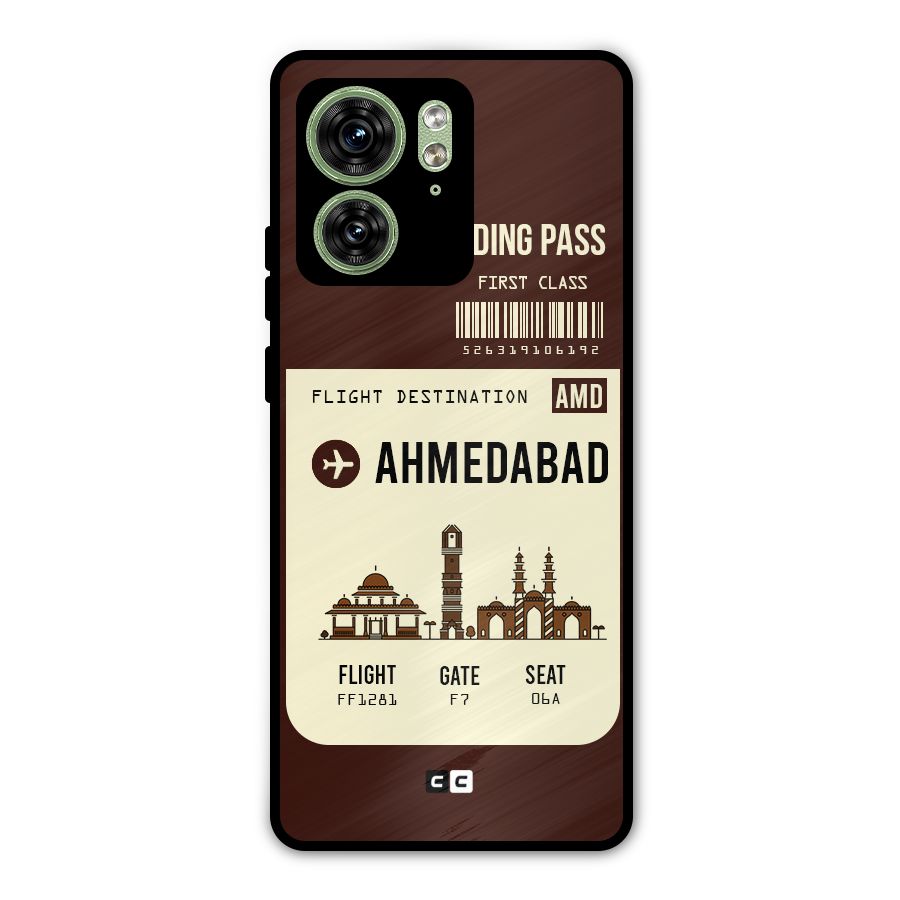 Ahmedabad Boarding Pass Metal Back Case for Motorola Edge 40 5G