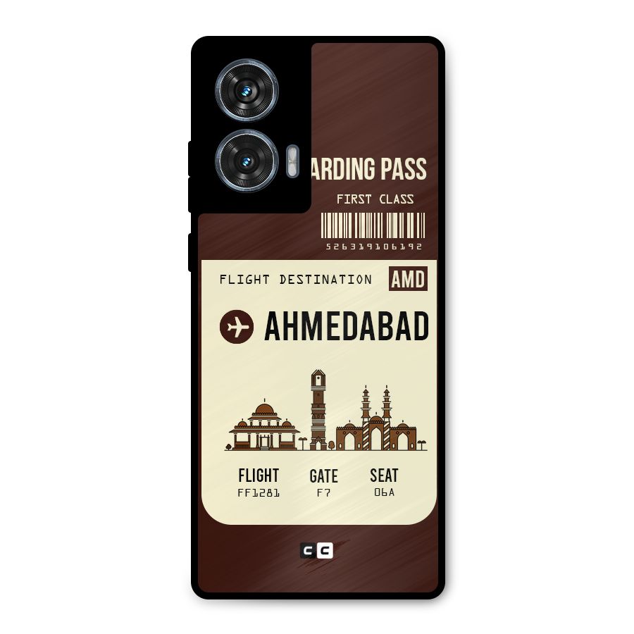 Ahmedabad Boarding Pass Metal Back Case for Motorola Edge 50 Fusion
