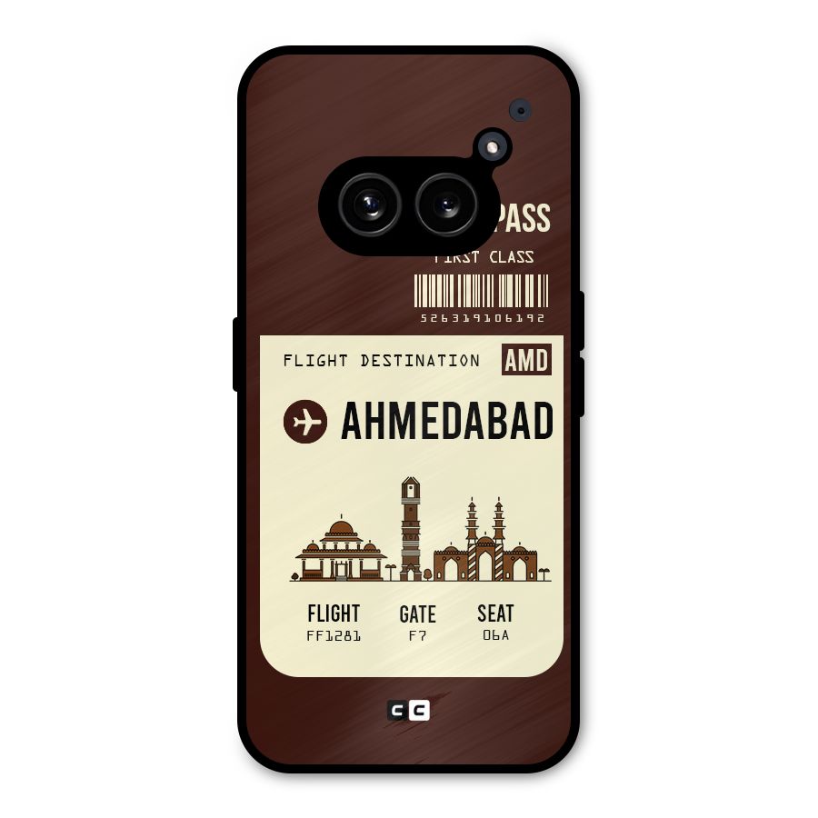 Ahmedabad Boarding Pass Metal Back Case for Nothing Phone 2a Plus