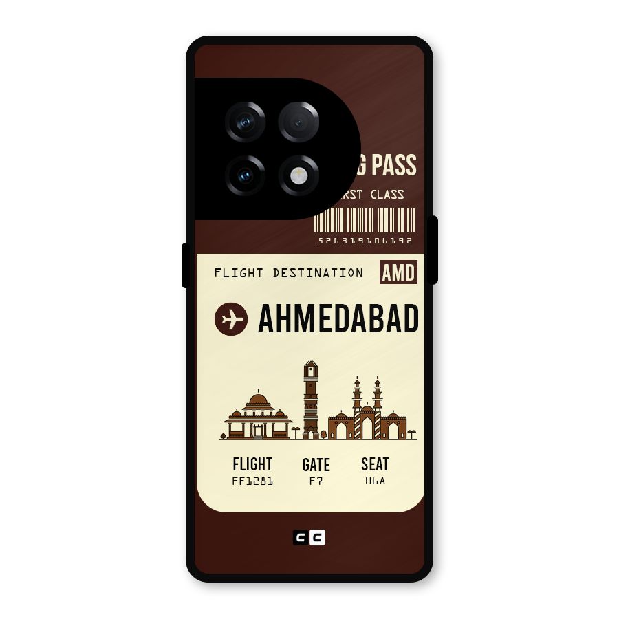 Ahmedabad Boarding Pass Metal Back Case for OnePlus 11R