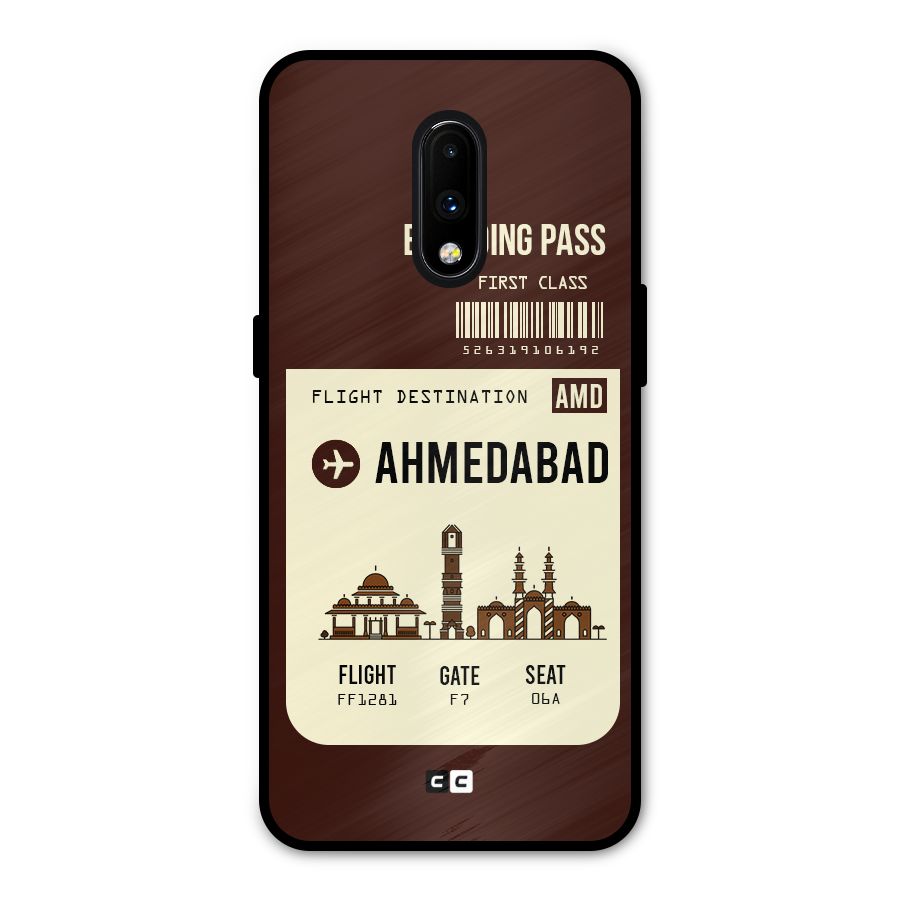 Ahmedabad Boarding Pass Metal Back Case for OnePlus 7