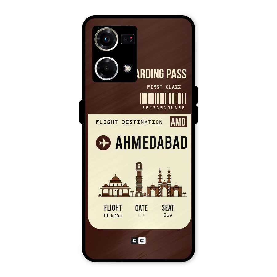 Ahmedabad Boarding Pass Metal Back Case for Oppo F21s Pro 4G