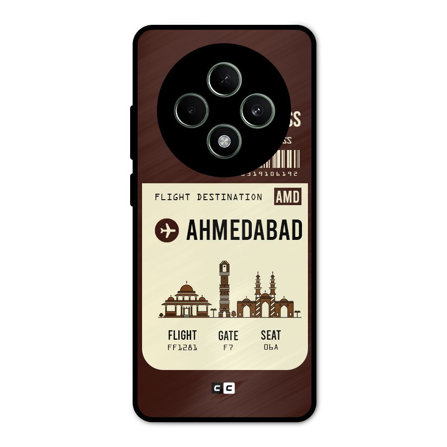 Ahmedabad Boarding Pass Metal Back Case for Oppo F27