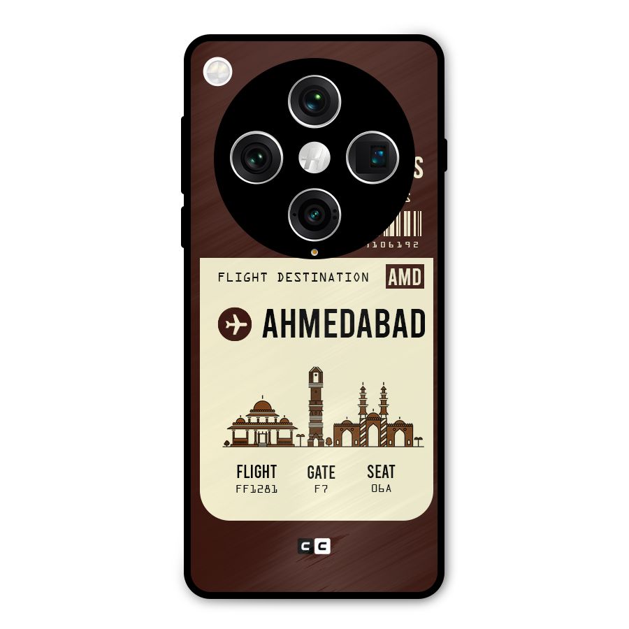 Ahmedabad Boarding Pass Metal Back Case for Oppo Find X8 Pro