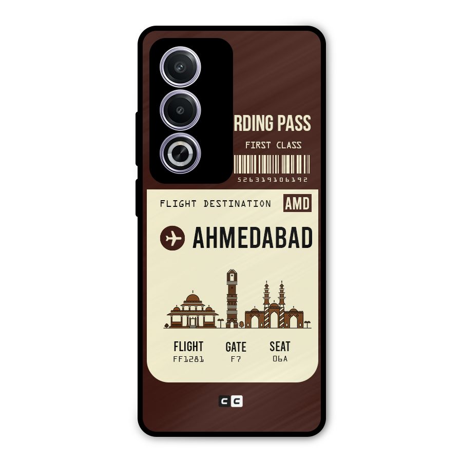 Ahmedabad Boarding Pass Metal Back Case for Oppo K12x