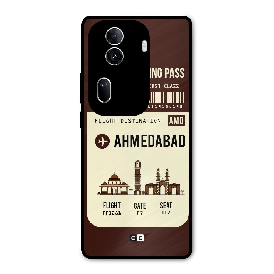 Ahmedabad Boarding Pass Metal Back Case for Oppo Reno11 Pro 5G