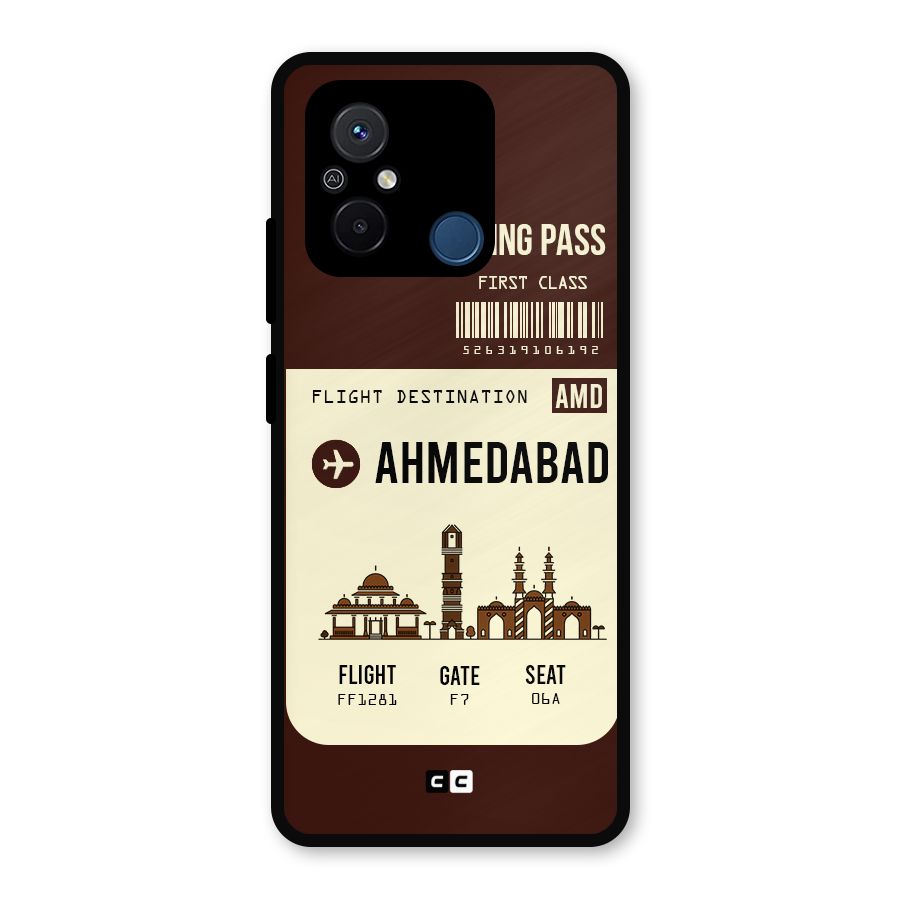 Ahmedabad Boarding Pass Metal Back Case for Poco C55