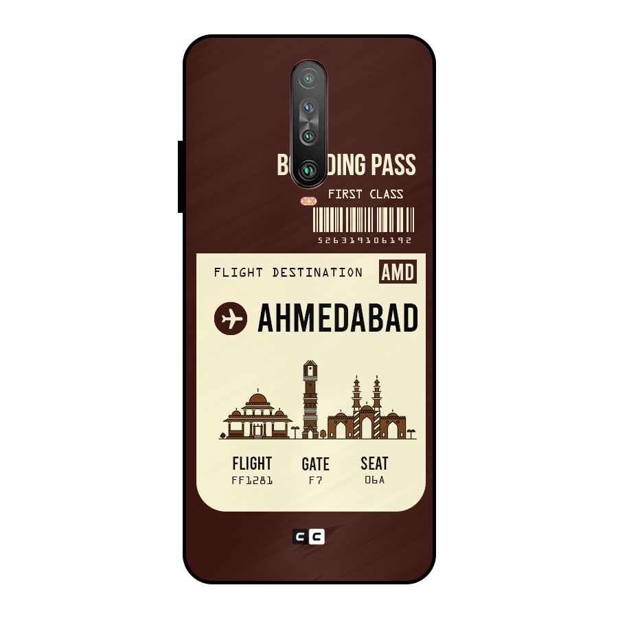 Ahmedabad Boarding Pass Metal Back Case for Poco X2