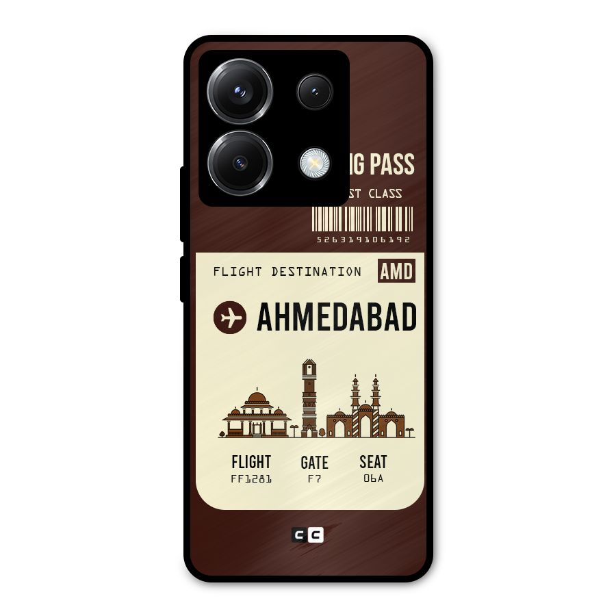 Ahmedabad Boarding Pass Metal Back Case for Poco X6