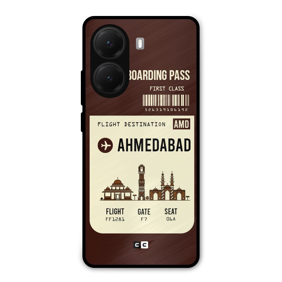 Ahmedabad Boarding Pass Metal Back Case for Poco X7 Pro